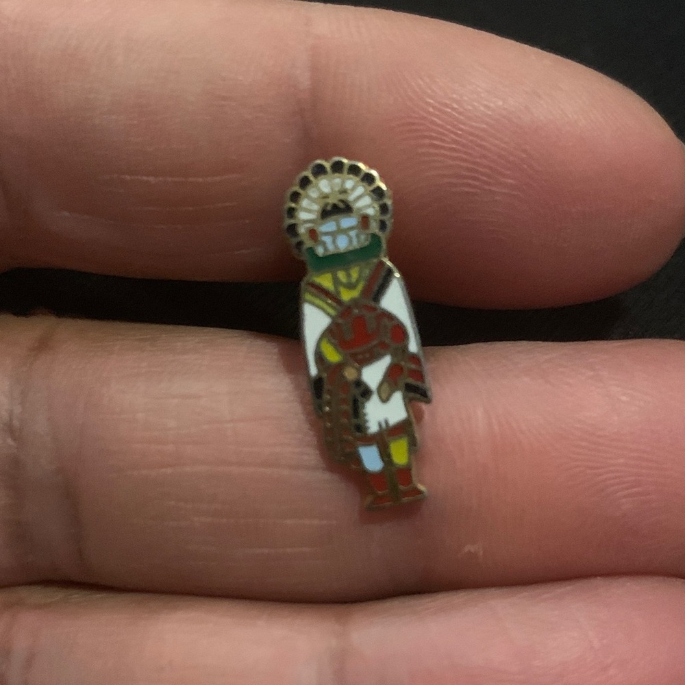 Vintage Southwestern Kachina warrior Pin unisex